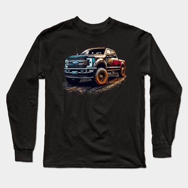 Ford F-350 Long Sleeve T-Shirt by Vehicles-Art